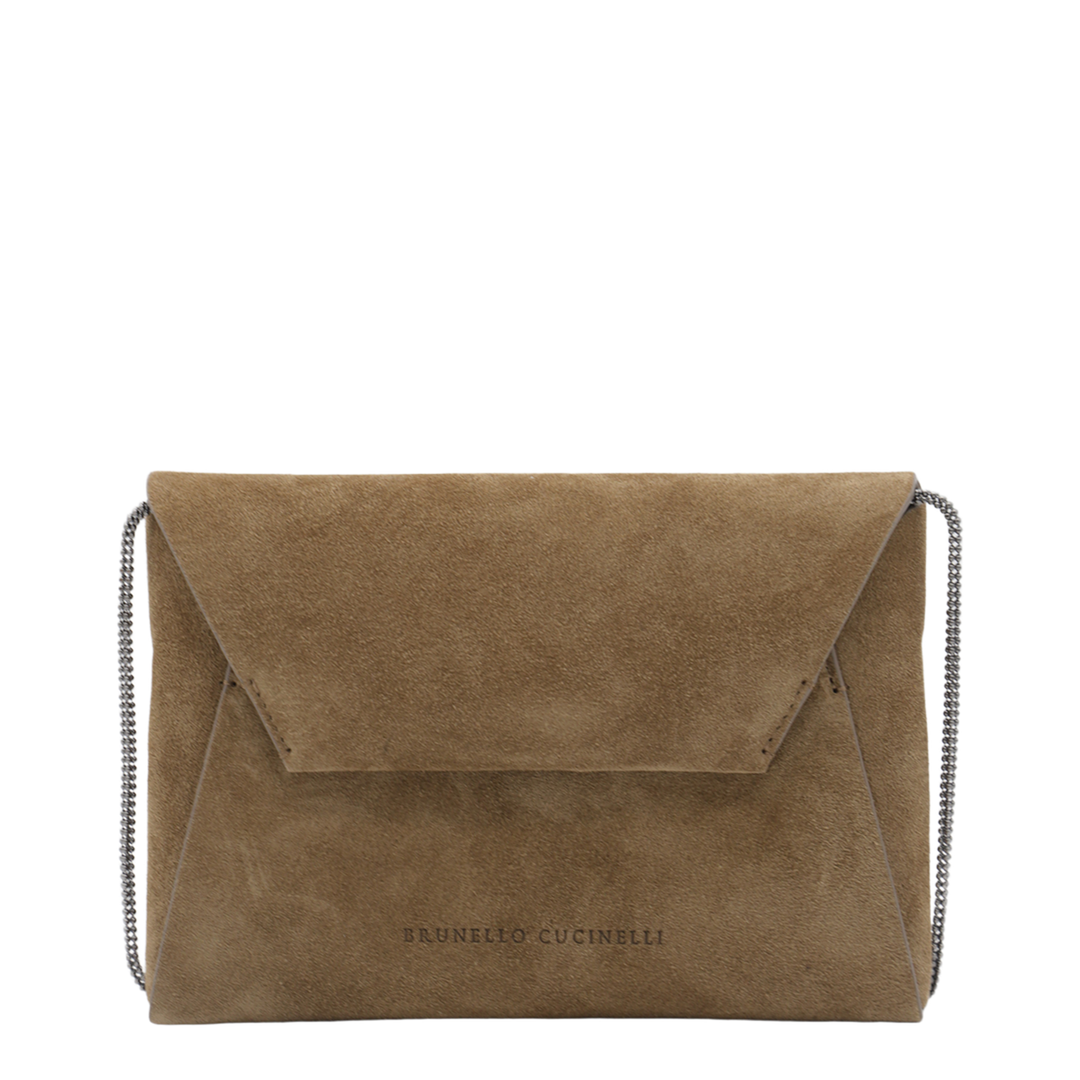 Suede Clutch Bag Brown
