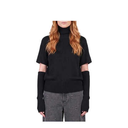 MAYFEYR - Federica Tosi - Black Wool Cashmere Blend Knit Sweater - 3200935229