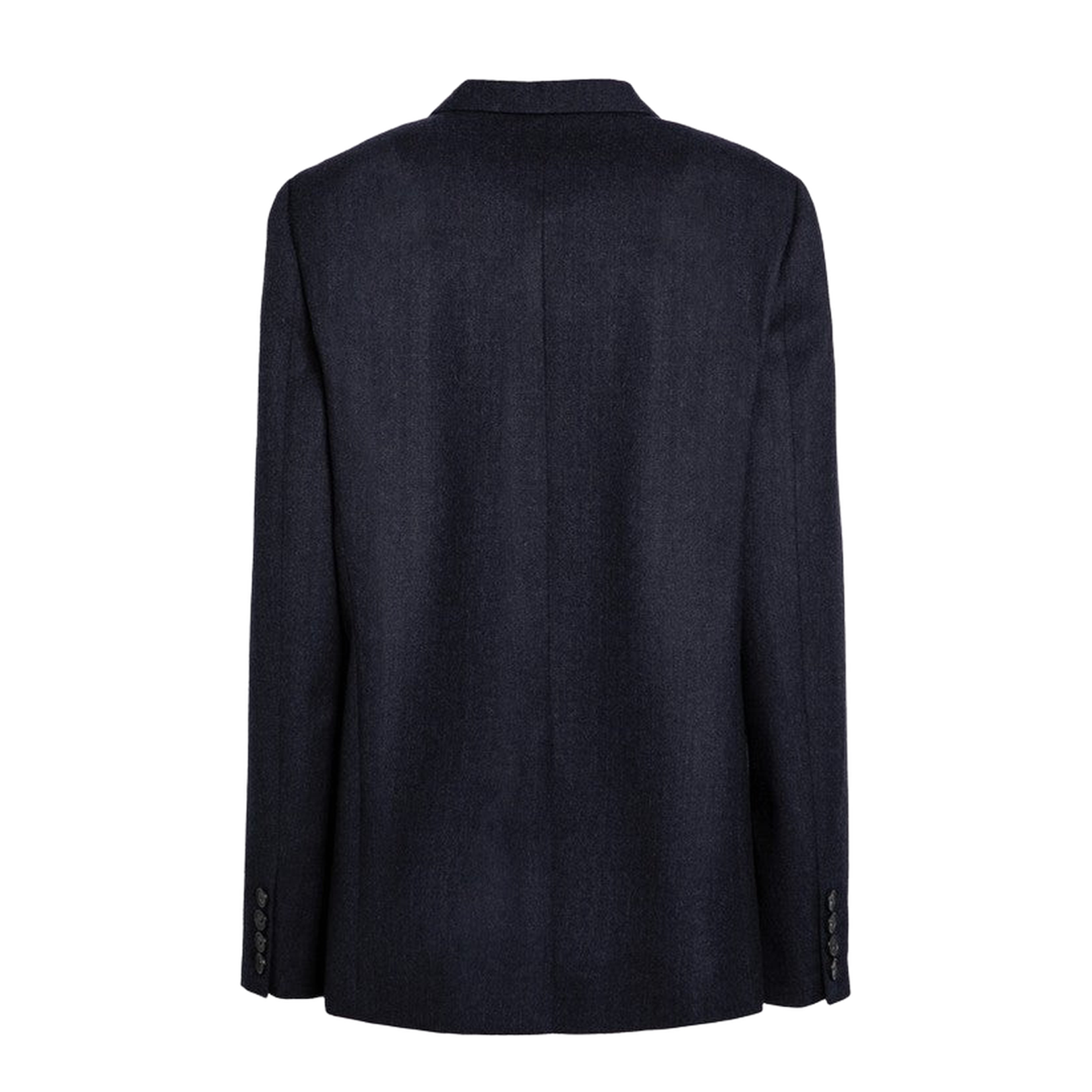 Navy Blue Single-Breasted Jacket in Wool
