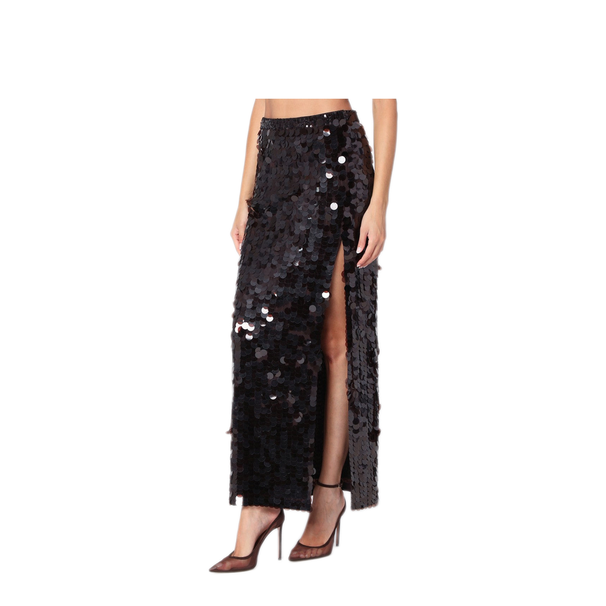 MAYFEYR - Parosh - Brown Sequinned Skirt With Slit - D621541NY086