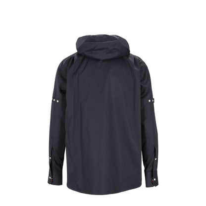 MAYFEYR - Thom Browne - Hooded Straight Fit L/S Shirt With Rwb Cuff Detail And Front Placket And Self Armband In Poly Cotton - MWL432OF1066415