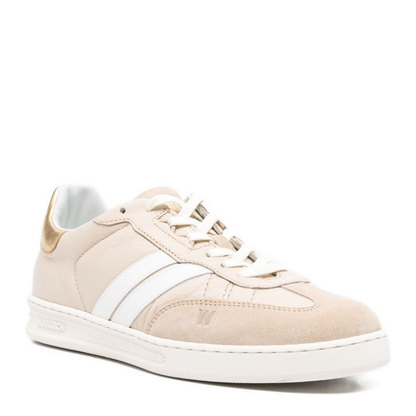 Calf Leather Sneakers with White Stripe Powder