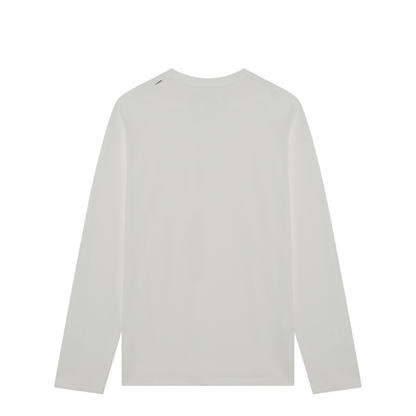 Long-Sleeved White Cotton Jersey T-Shirt