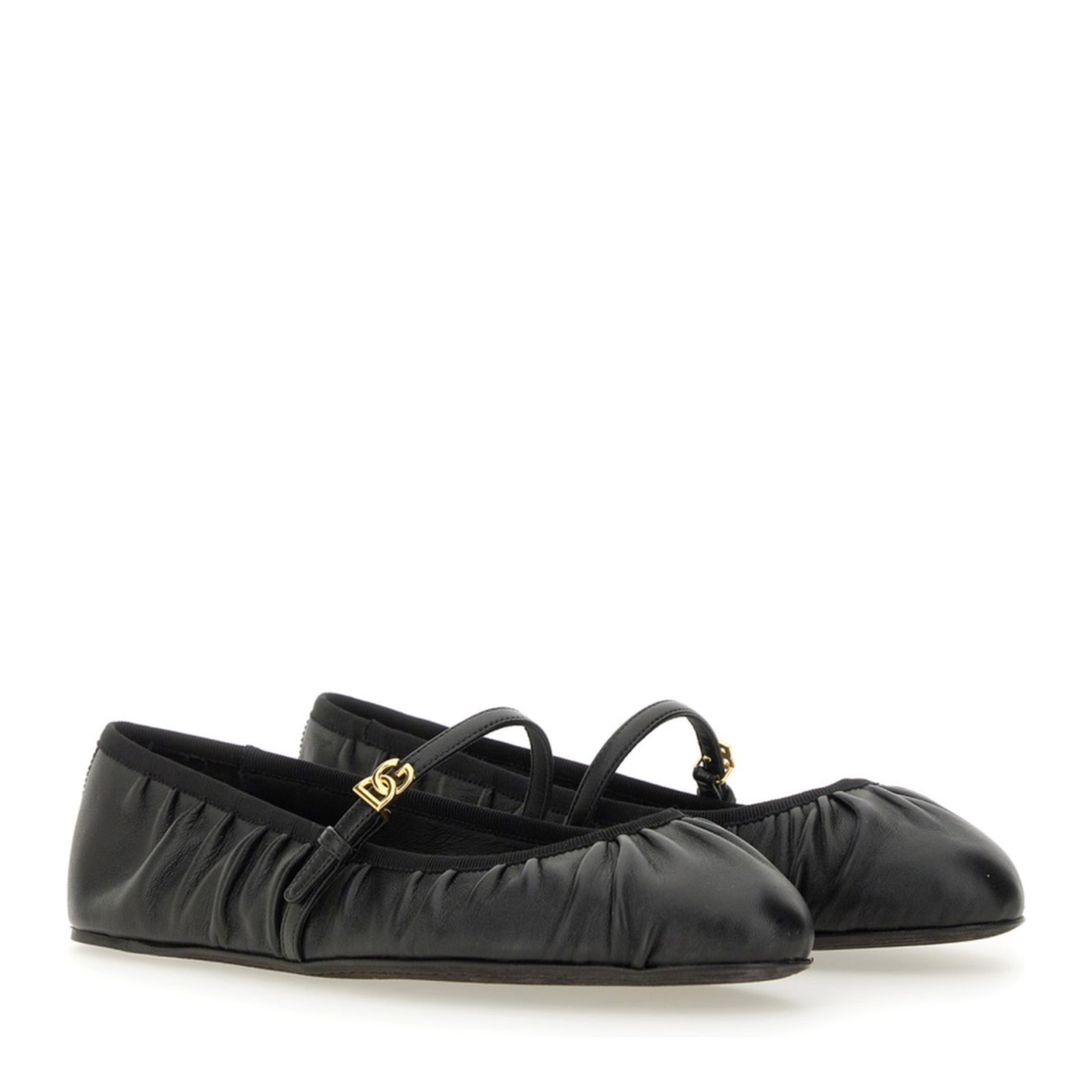 Nappa Leather Ballet Flats in Black