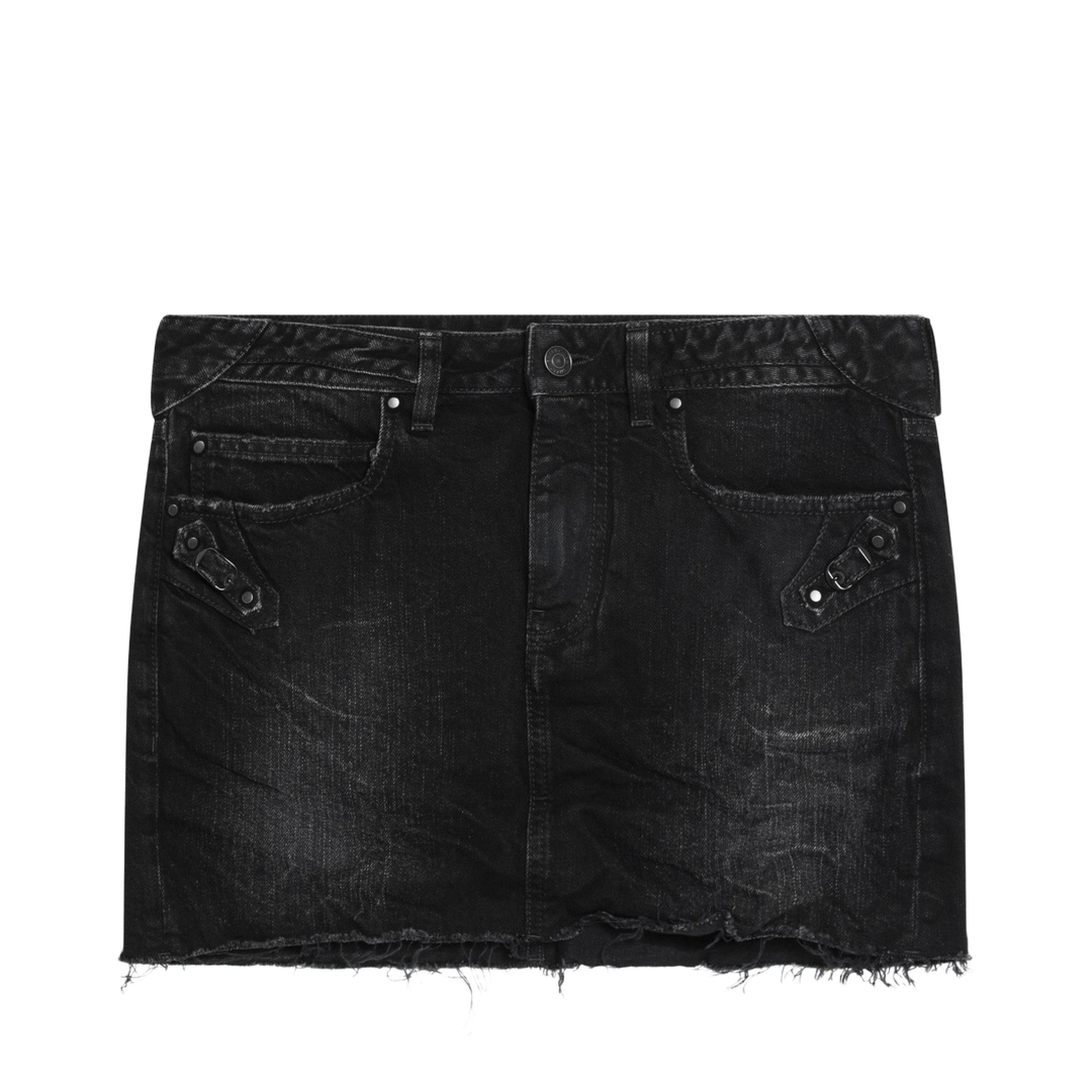Black Denim City Mini Skirt