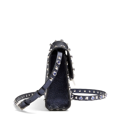 MAYFEYR - Valentino - Rockstud Small Shoulder Bag In Laminated Leather With Cabochon Stones - WB0181PAX