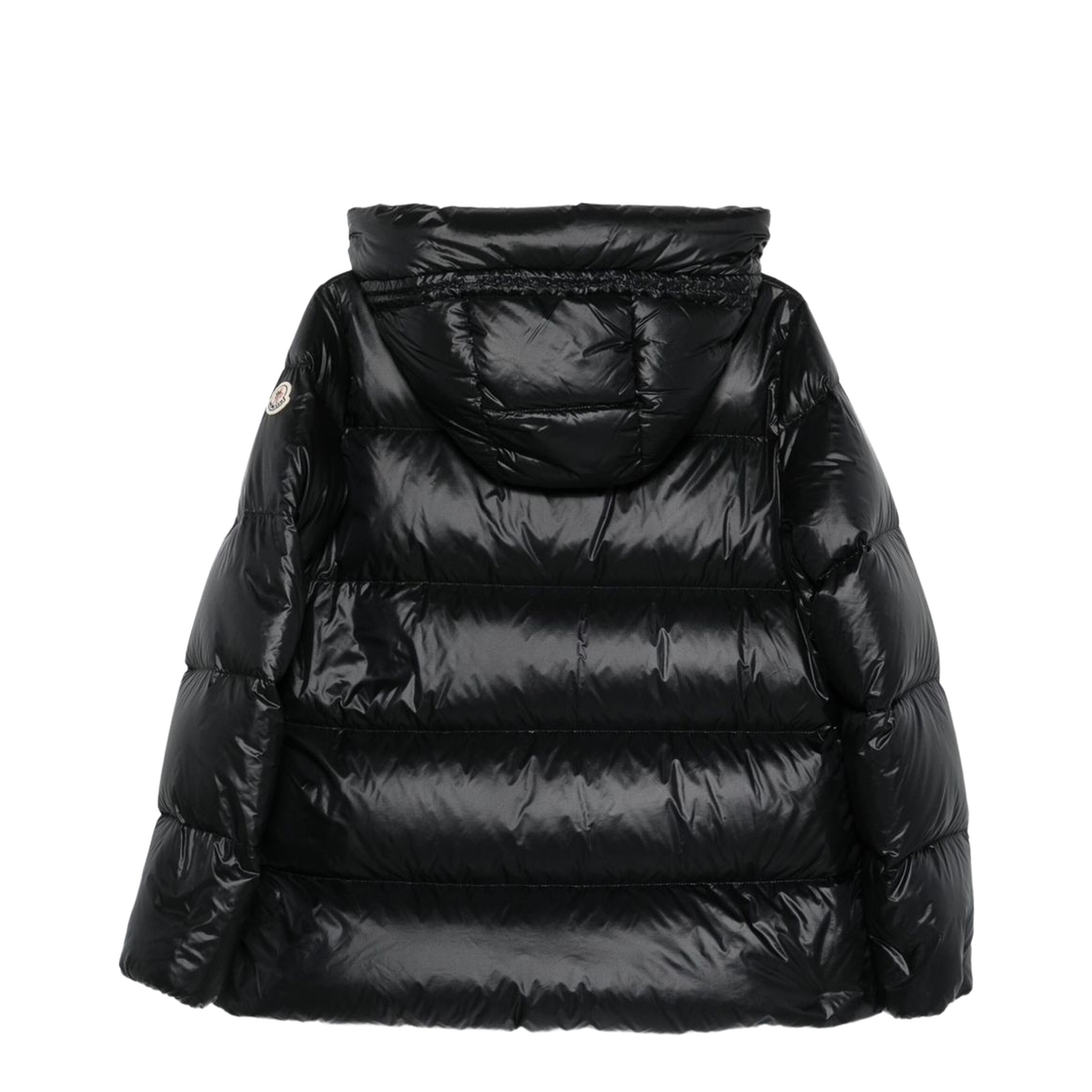Black Serittes Hooded Short Down Jacket