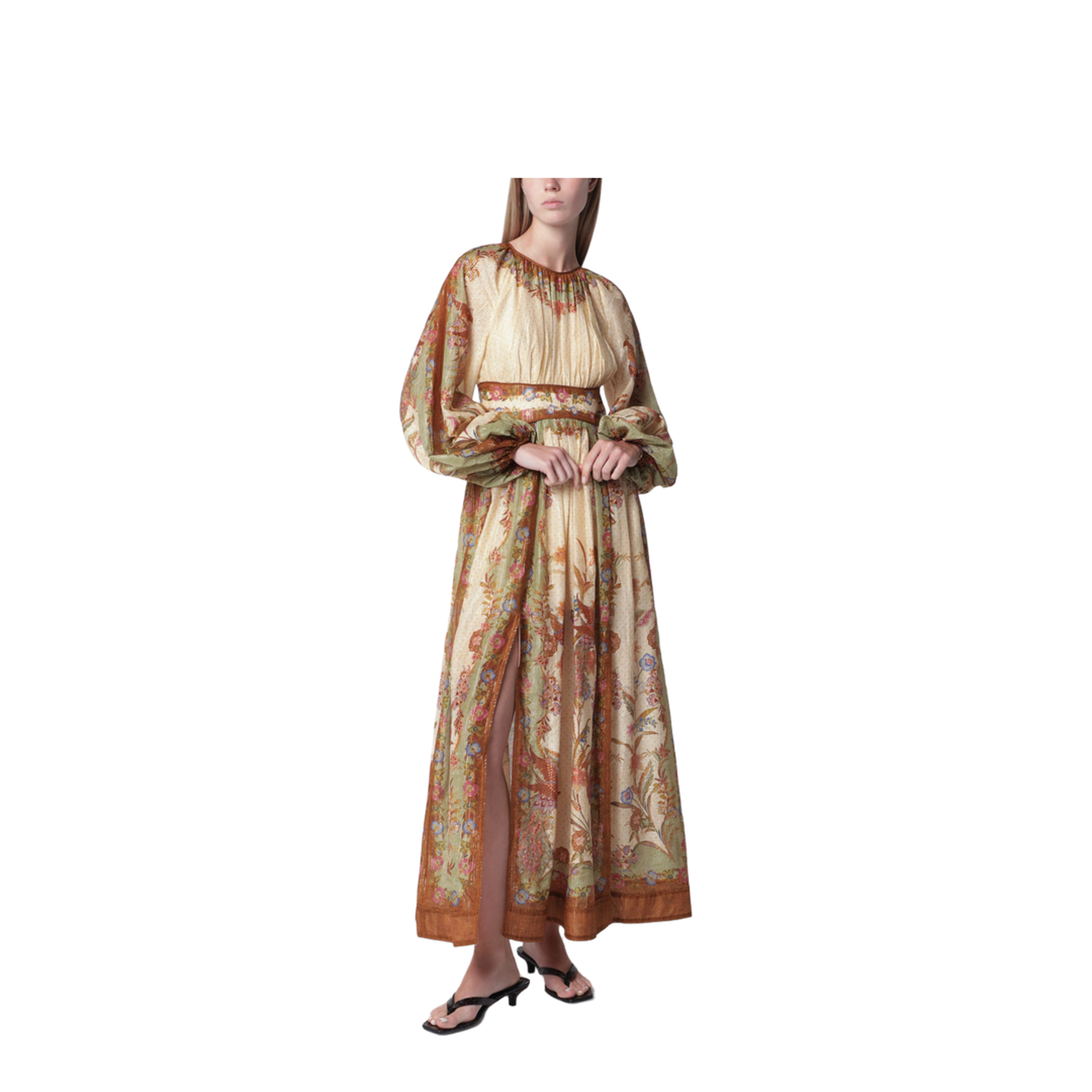 zimmermann cream dress Indra Waisted Maxi | Tan/Print | Size 0 FY25WK6DRESSPROMO soaked escapism PrettyLittleThing Women's Slinky High Size:Choose your size: