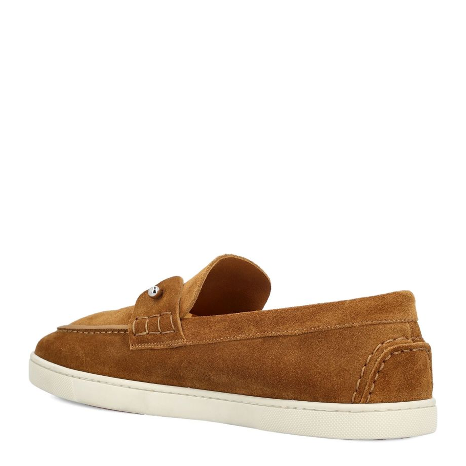 Brown Suede Leather Flat Sole Round Toe
