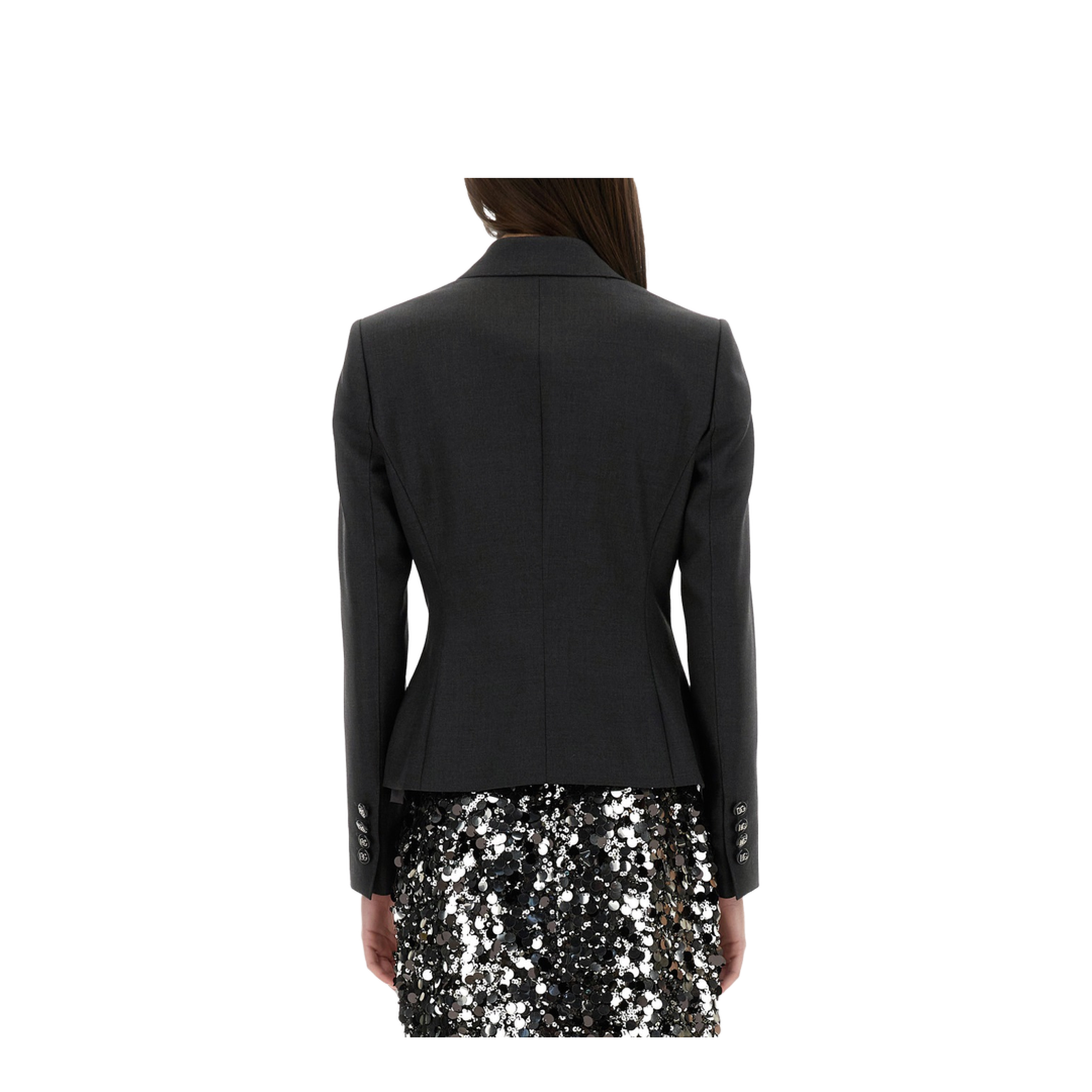 Double-Breasted Jacket with Logo Buttons