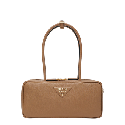 Medium Calfskin Top-Handle Bag - Caramel