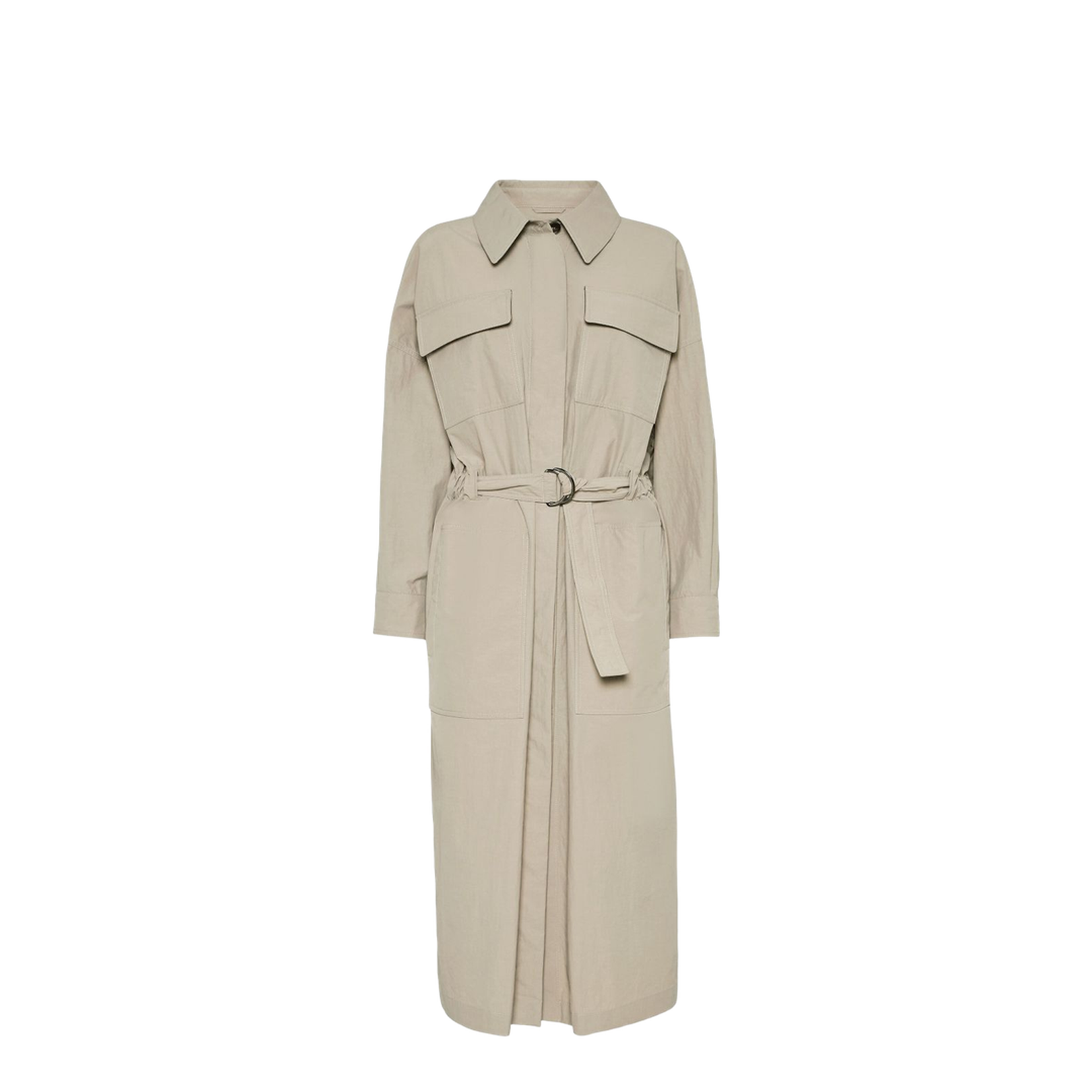 Trench Coat with Monili in Beige
