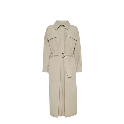 Trench Coat with Monili in Beige