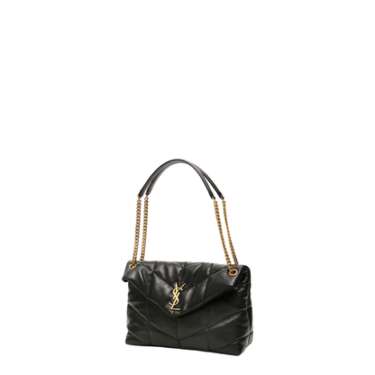 Black Nappa Leather Medium Loulou Shoulder Bag