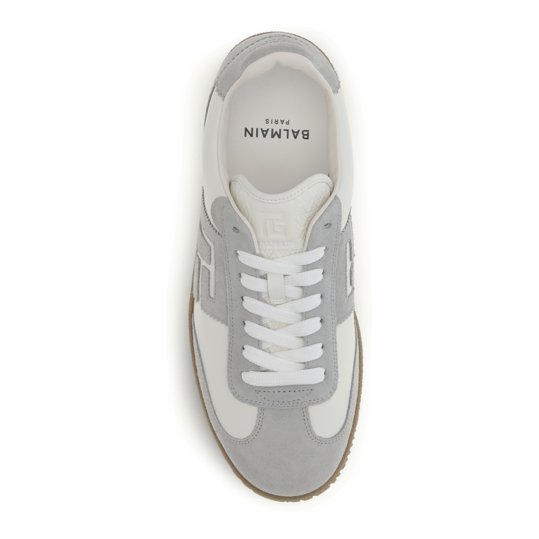 MAYFEYR - Balmain - Swan Sneakers In Suede And Smooth Leather - HM1VI360LBEWYKS