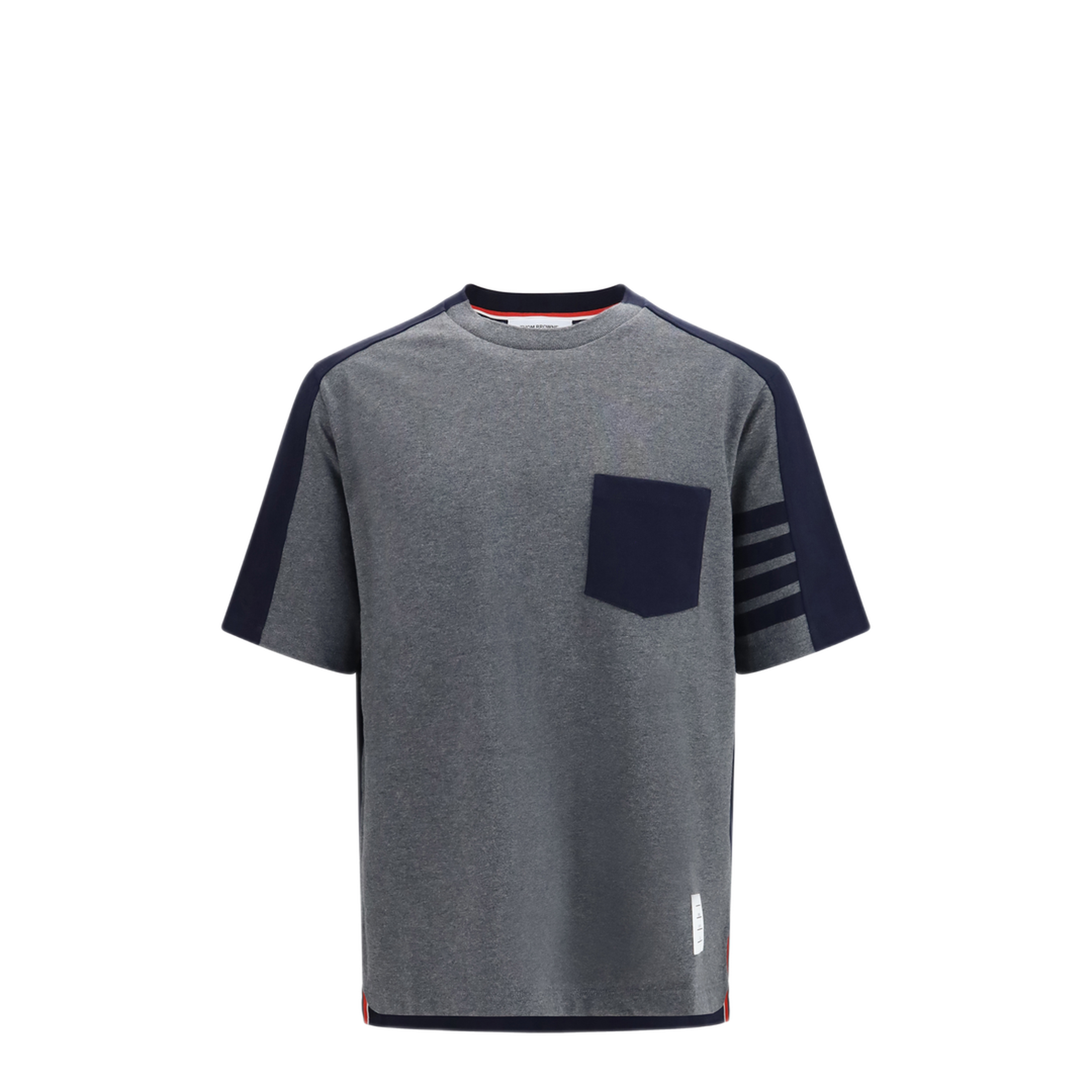 MAYFEYR - Thom Browne - Colorblock T Shirt With 4 Bar Detail - MJS312AJ0320