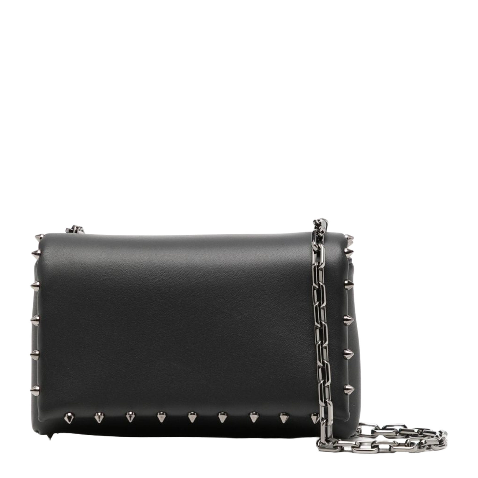 Black Spiky Pouch with Chain Strap
