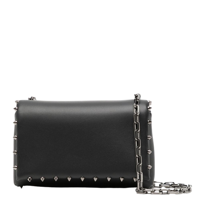 Black Spiky Pouch with Chain Strap
