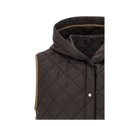 Padded Vest Nylon Brown