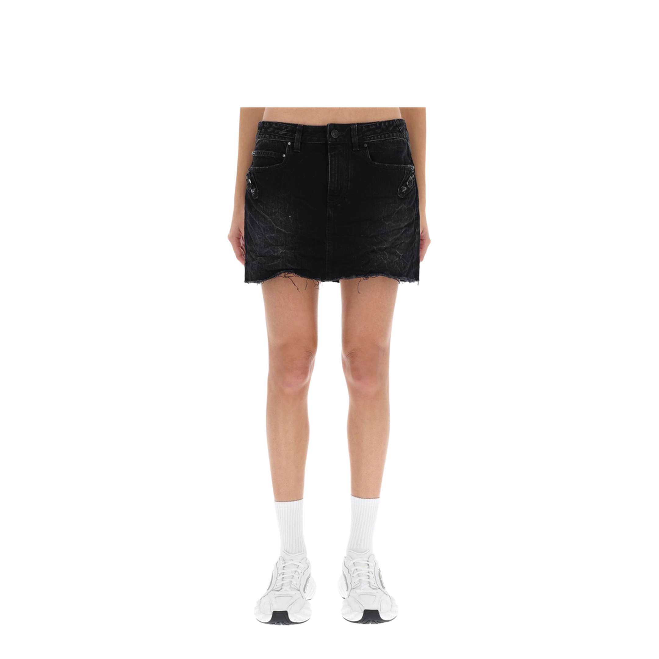 Black Denim City Mini Skirt