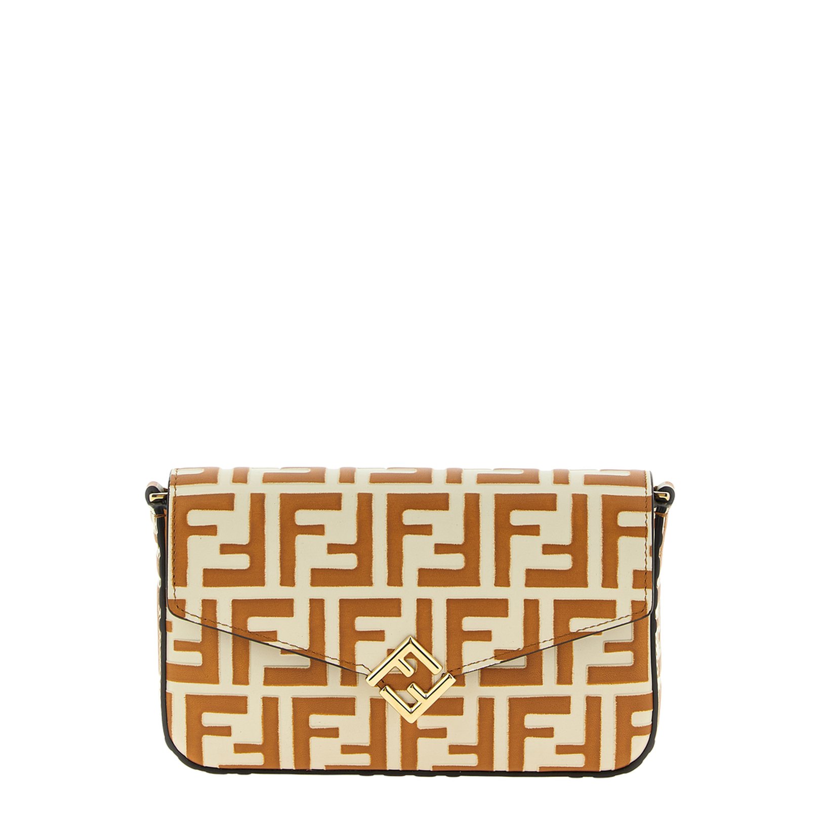 FF Diamonds Calfskin Wallet - Beige