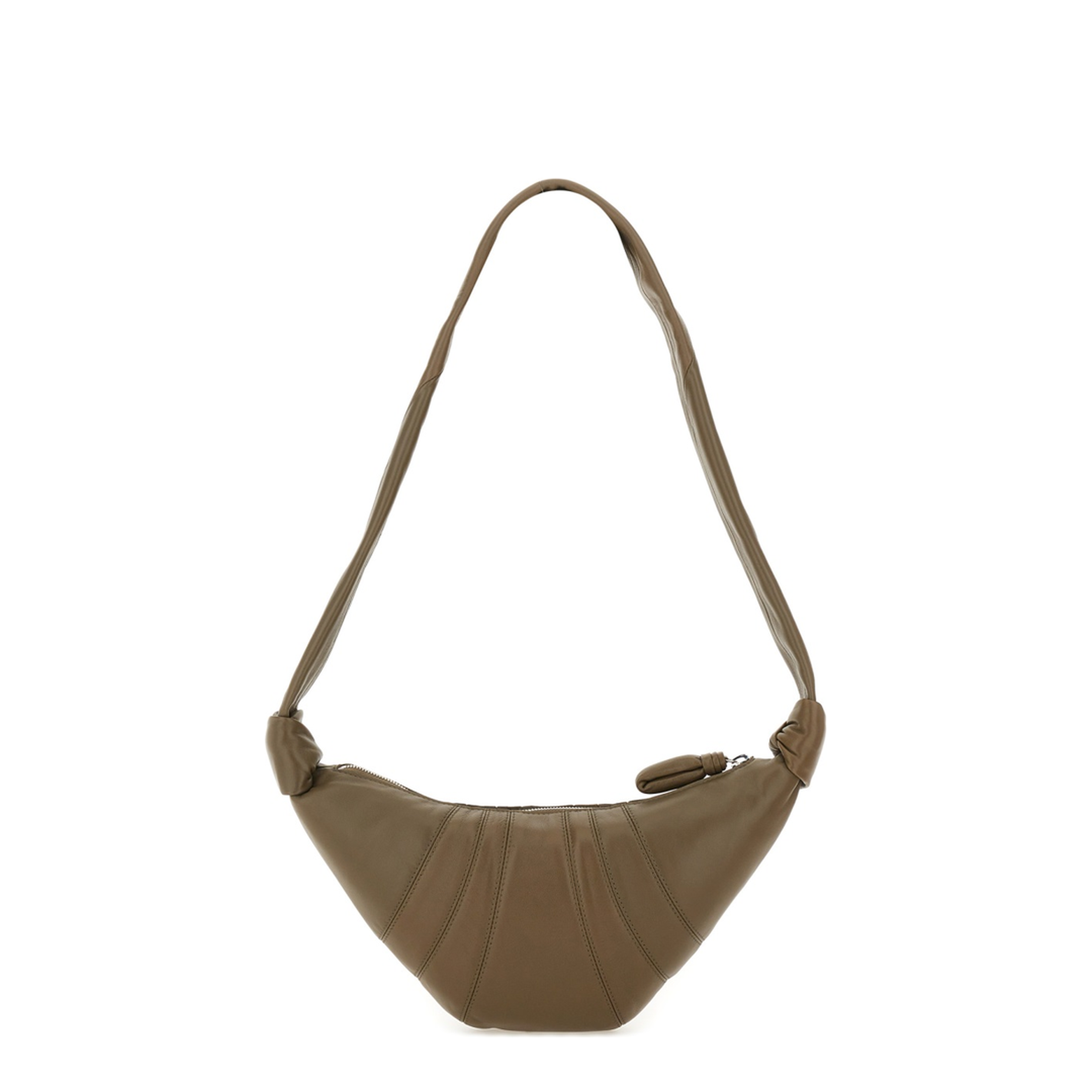 Small Croissant Bag Small Soft Nappa Leather Crossbody - Dark Khaki