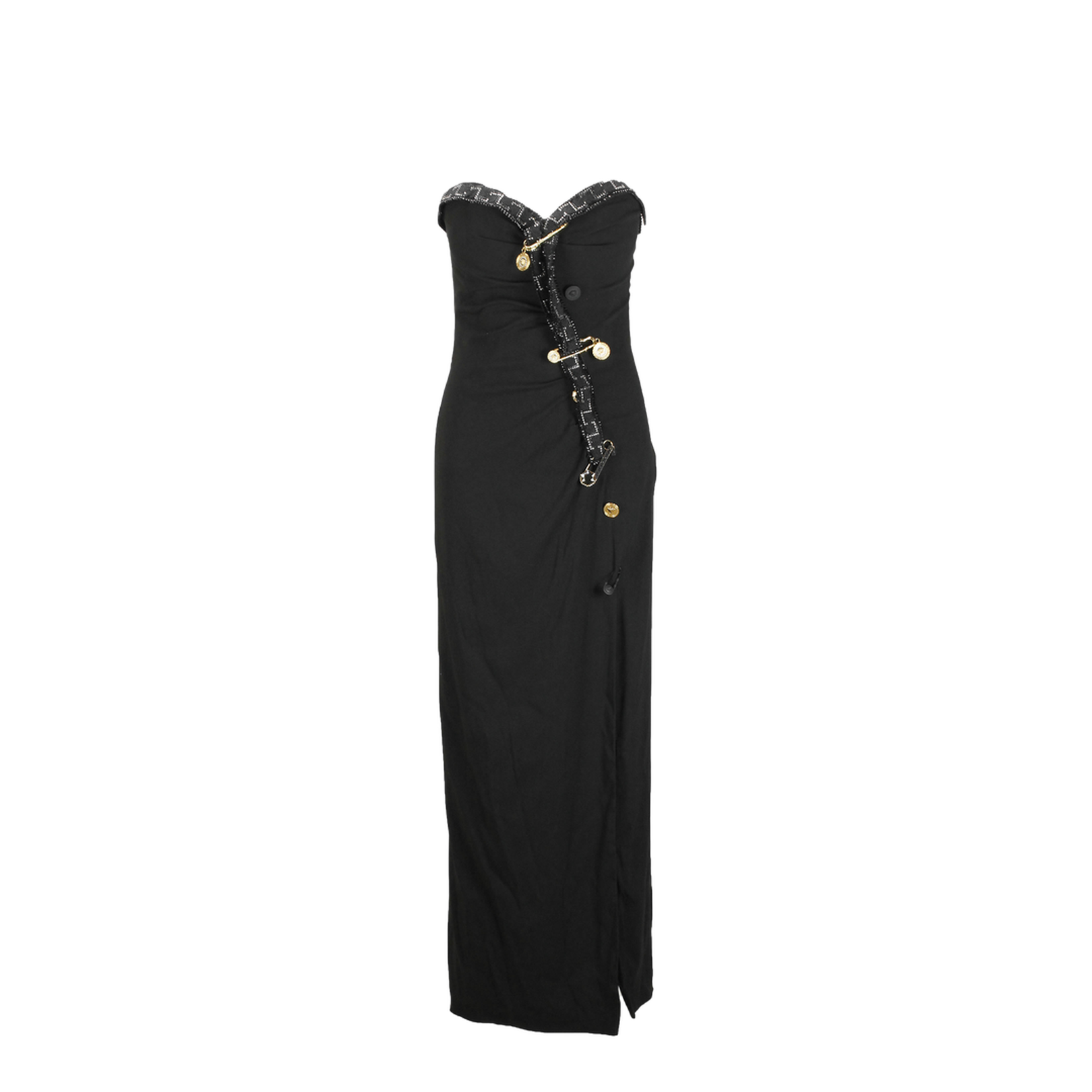 Black Stretch Viscose Long Dress