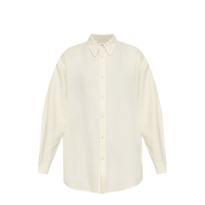 Light Beige Front Button Fastening Classic Collar Drop Shoulder Buttoned Cuffs