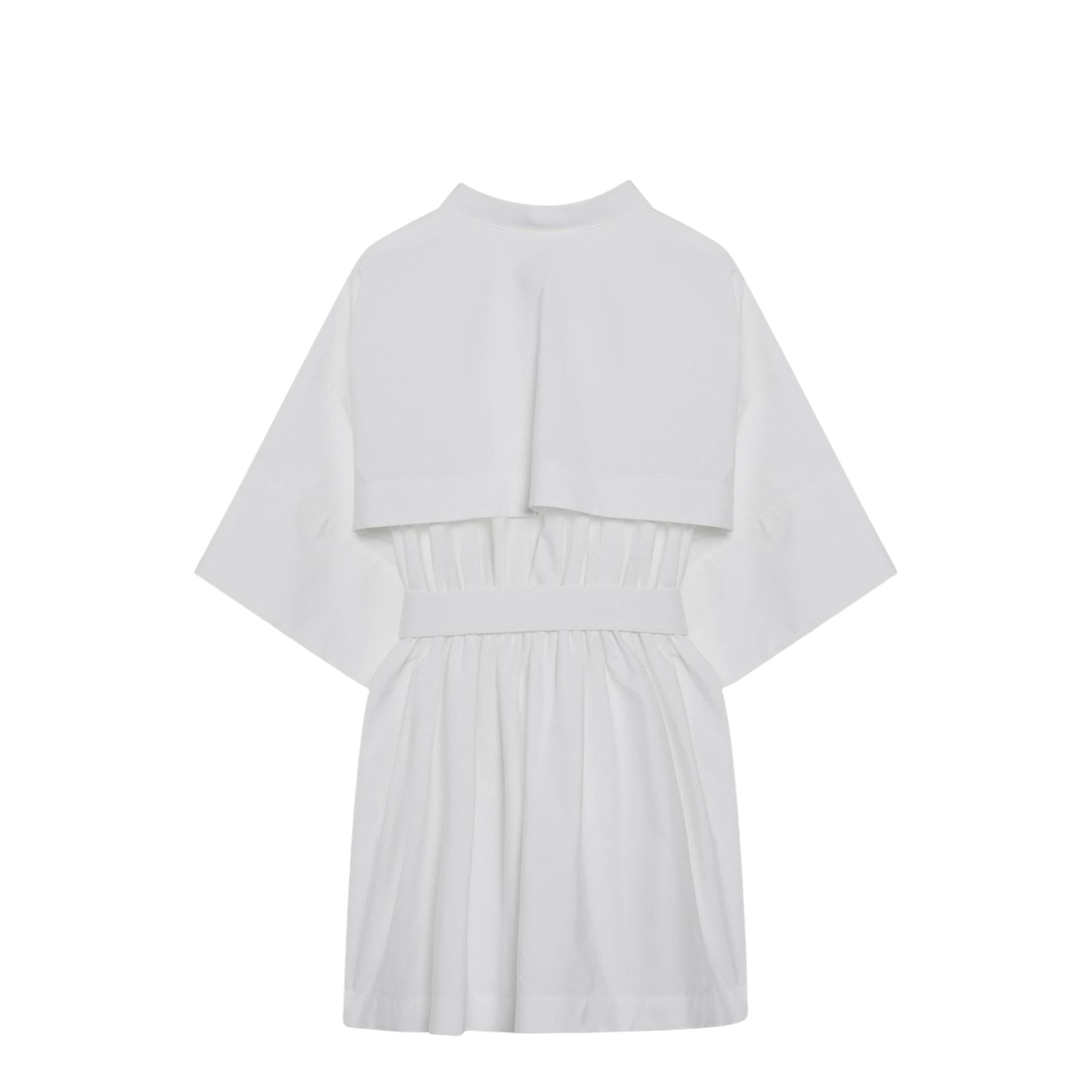 Mini Chemisier Dress in White Poplin