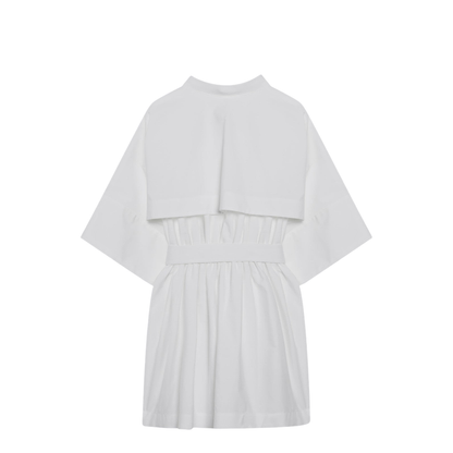 Mini Chemisier Dress in White Poplin