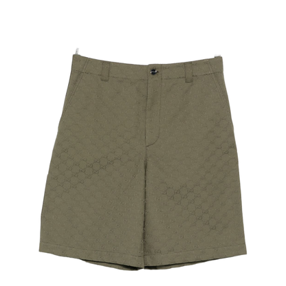 GG Canvas Shorts in Forest Green