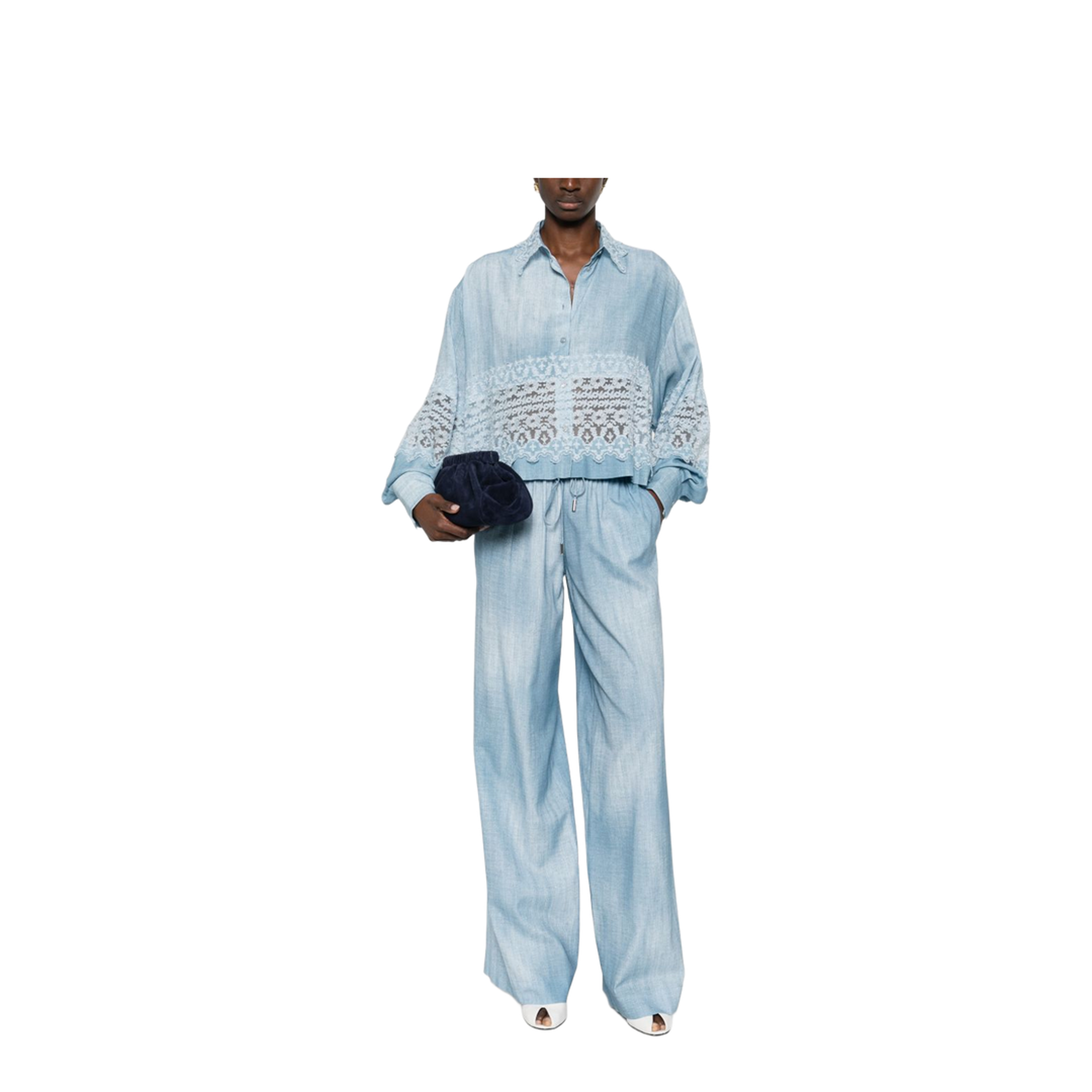 MAYFEYR - Ermanno Scervino - Trousers Clear Blue - D482P355EMYS4217