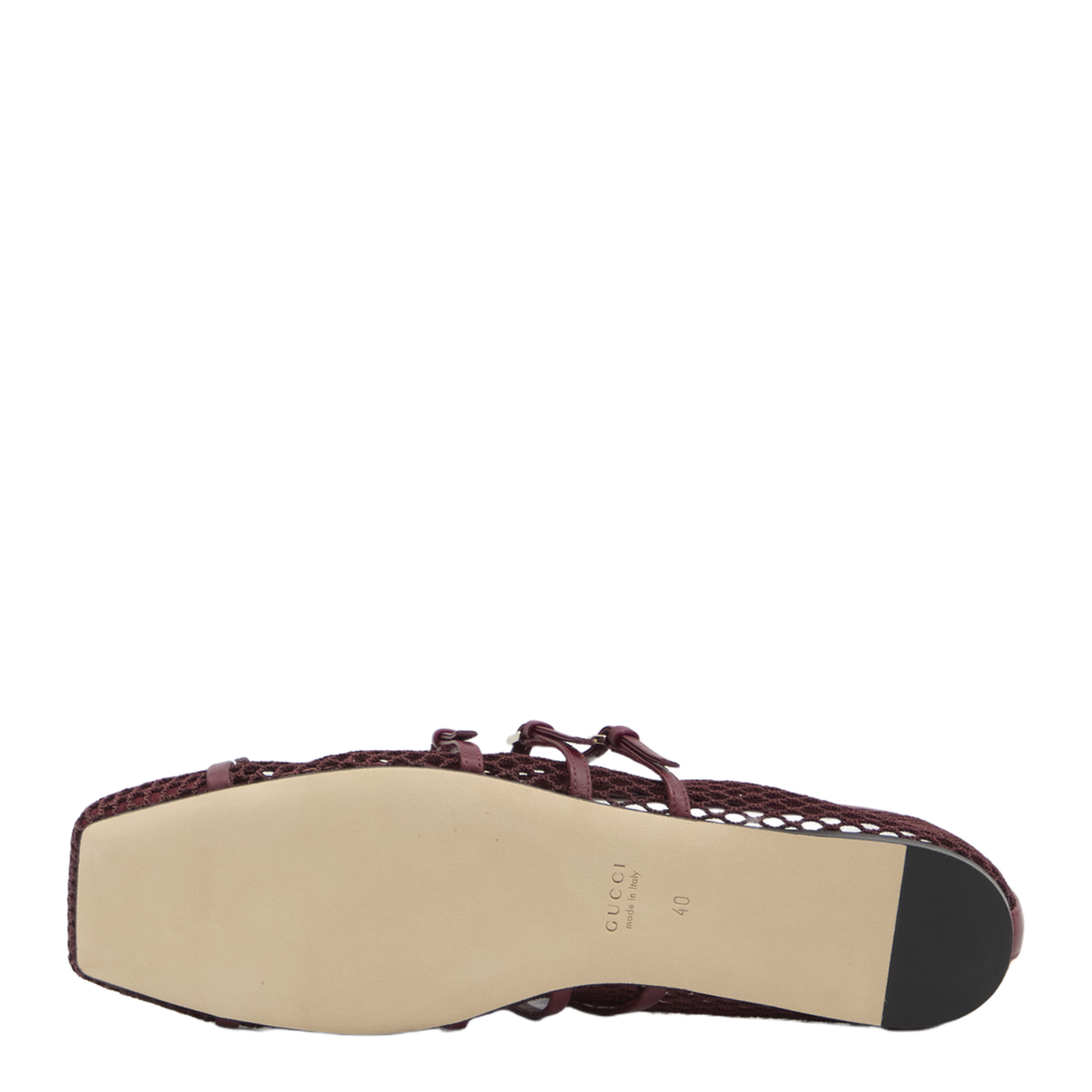 Horsebit Ballet Flat in Rosso Ancora Mesh