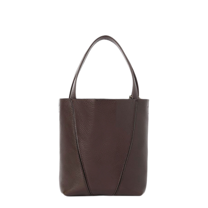 Spin Small Grained Cowhide Tote - Kohl Brown