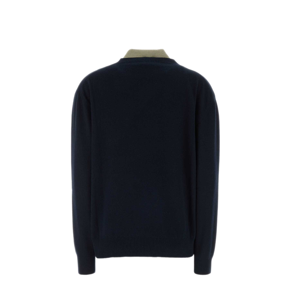 MAYFEYR - Miu Miu - Navy Blue Wool Blend Polo Shirt - MML07MSOOO6061F0UXL