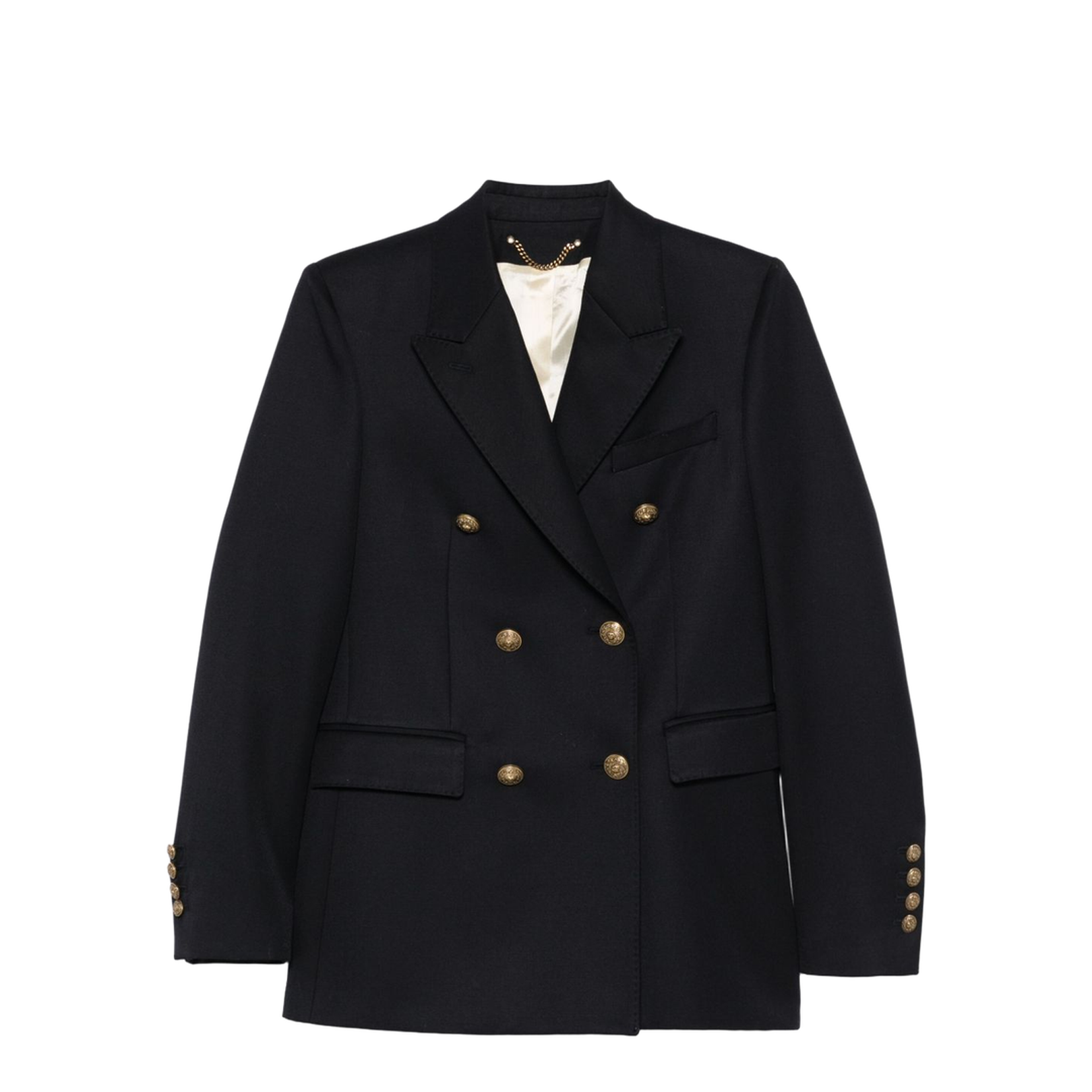 Dark Blue Double-Breasted Blazer