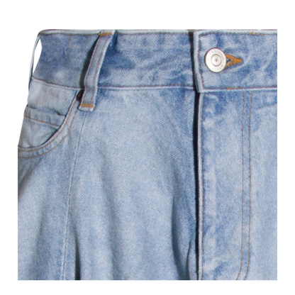 Godet Maxi Skirt in Dirty Light Blue