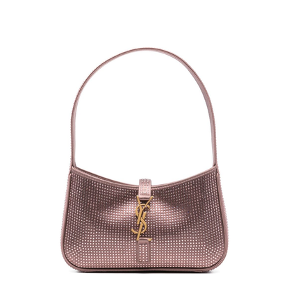 Le 5 à 7 Mini Satin and crystals Shoulder Bags - Pastel pink