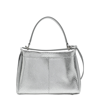 MAYFEYR - Balenciaga - Mini Rodeo Bag In Shiny Silver Leather With Python Print - 7954562ABBQ1401