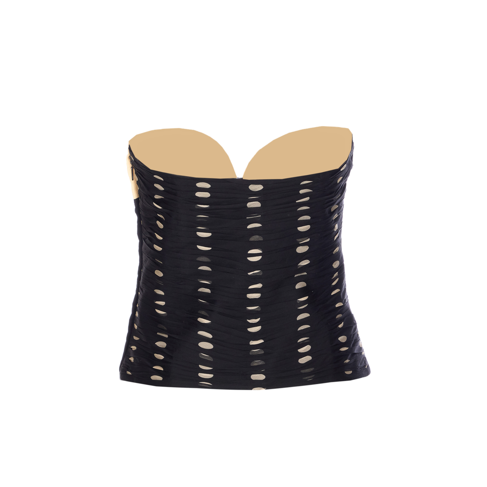 Beige Pattern Top - Black