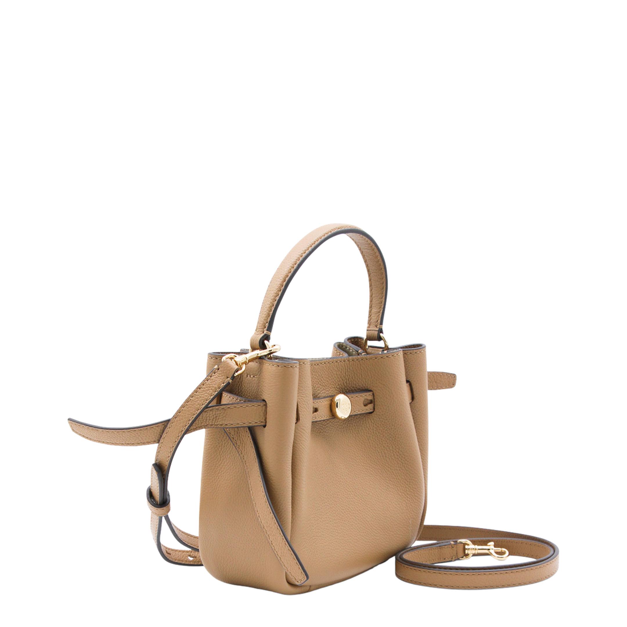 Romy Mini Pebbled Leather Crossbody Bag - Tiramisu