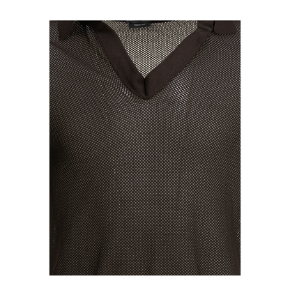 Silk Blend Buttonless Polo Shirt