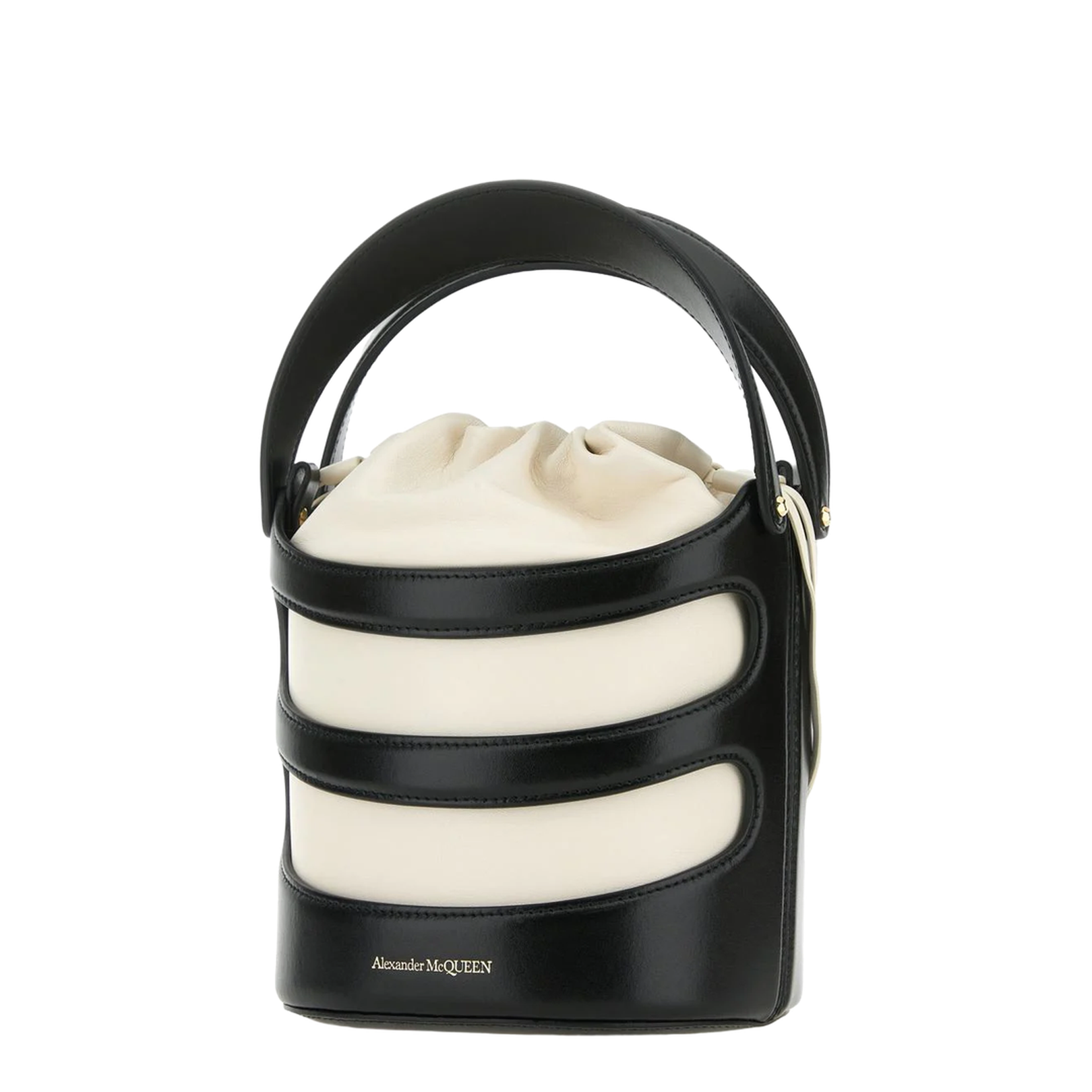 Black Leather Bucket Bag