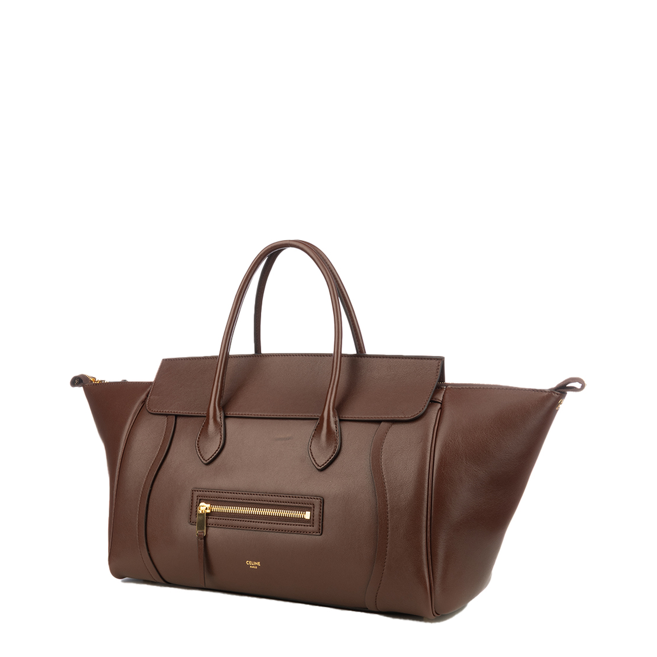 Medium New Luggage Bag Leather Brown