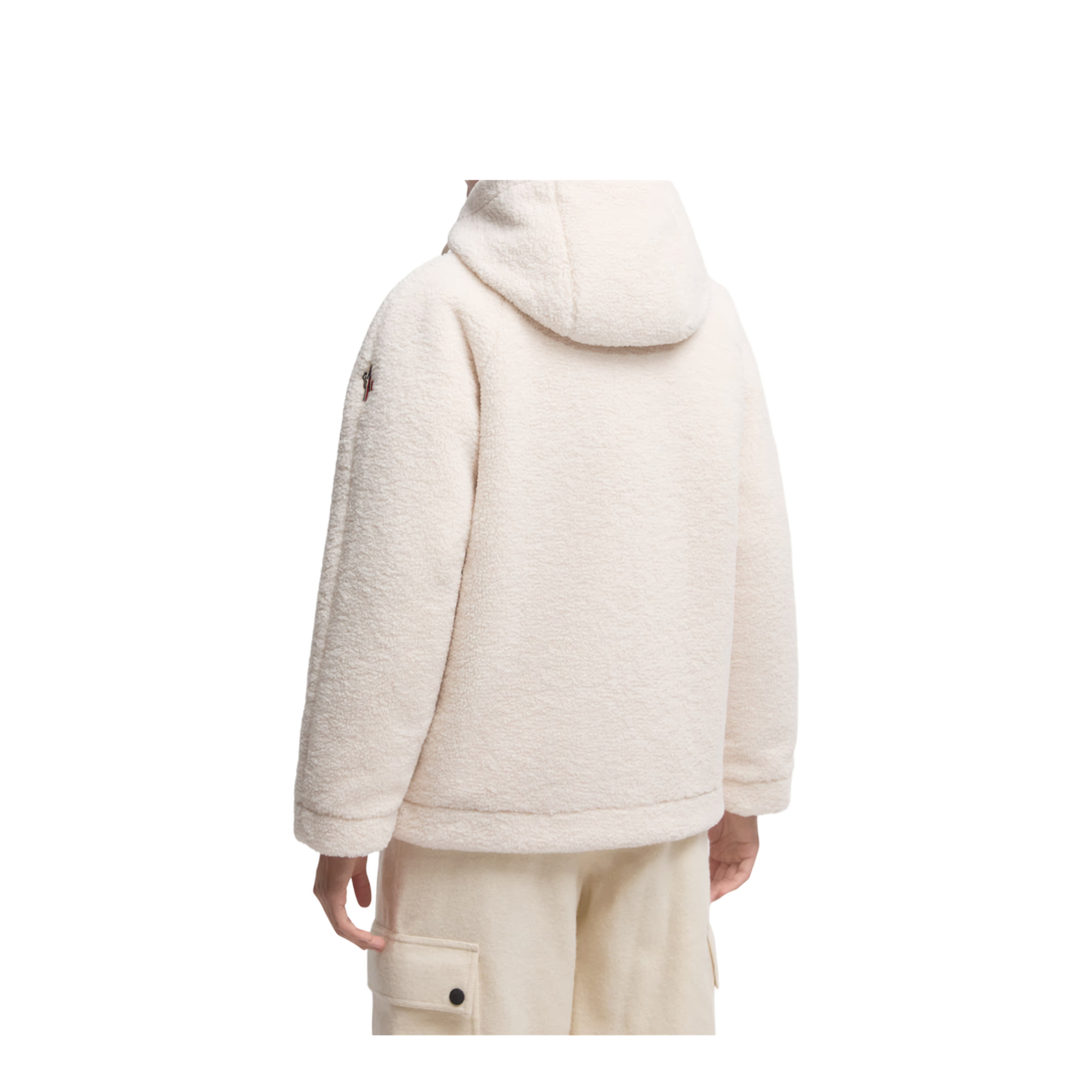 White Yushan Reversible Teddy Short Padded Jacket