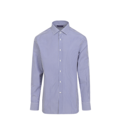 MAYFEYR - RALPH LAUREN PURPLE LABEL - Aston Blue Cotton Shirt - 791530497001MEDIUM