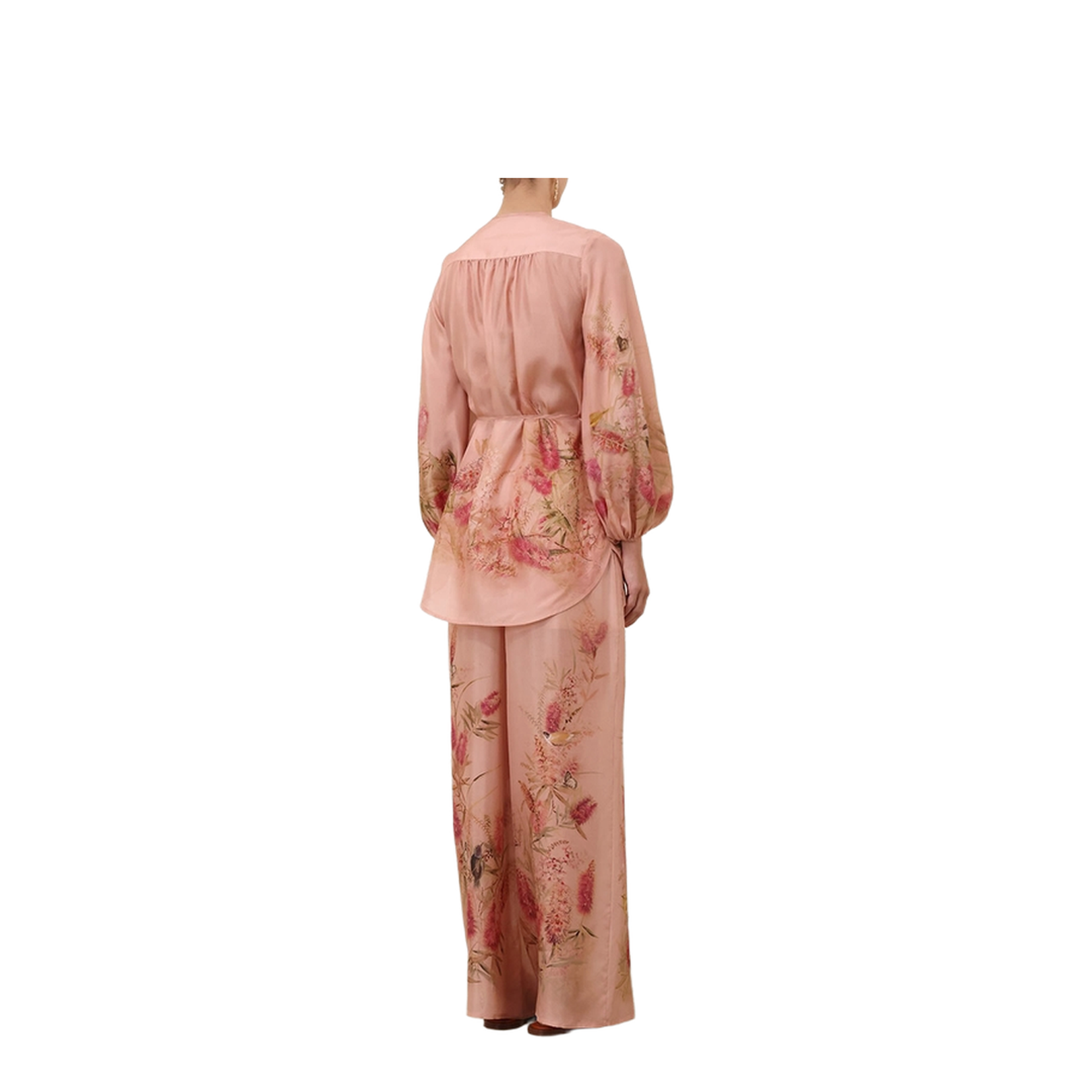 Cascadian Printed Silk Top in Pink