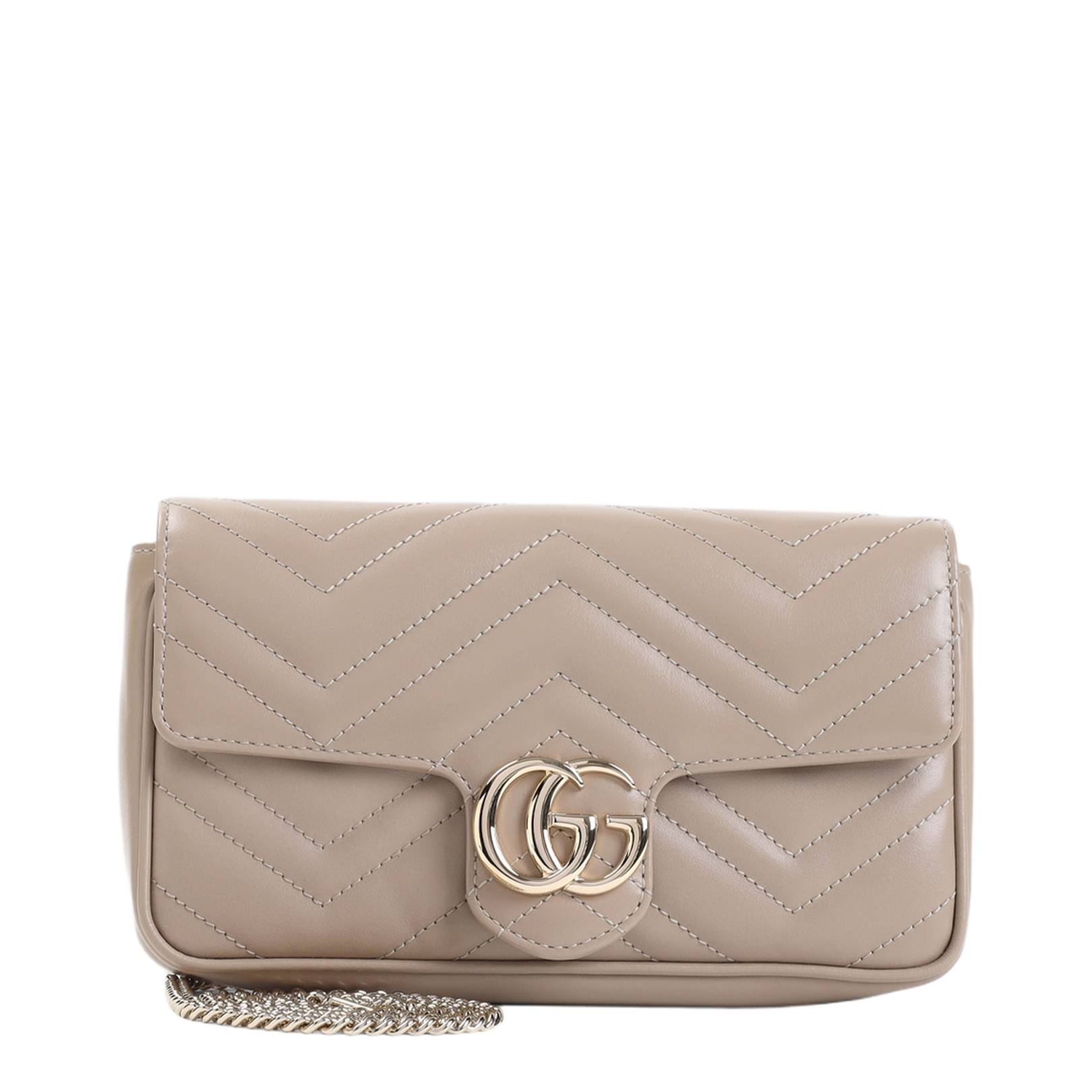 GG Marmont Mini Leather Bag - Beige