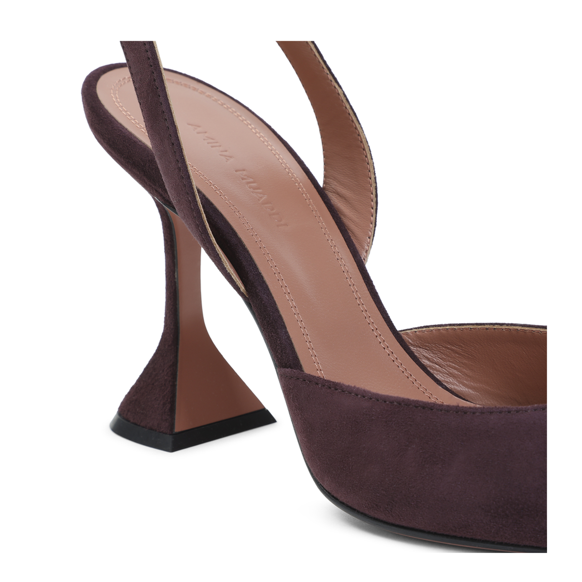 MAYFEYR - Amina Muaddi - Merlot Holli Suede Slingback - 18S366534HOLMERLOT