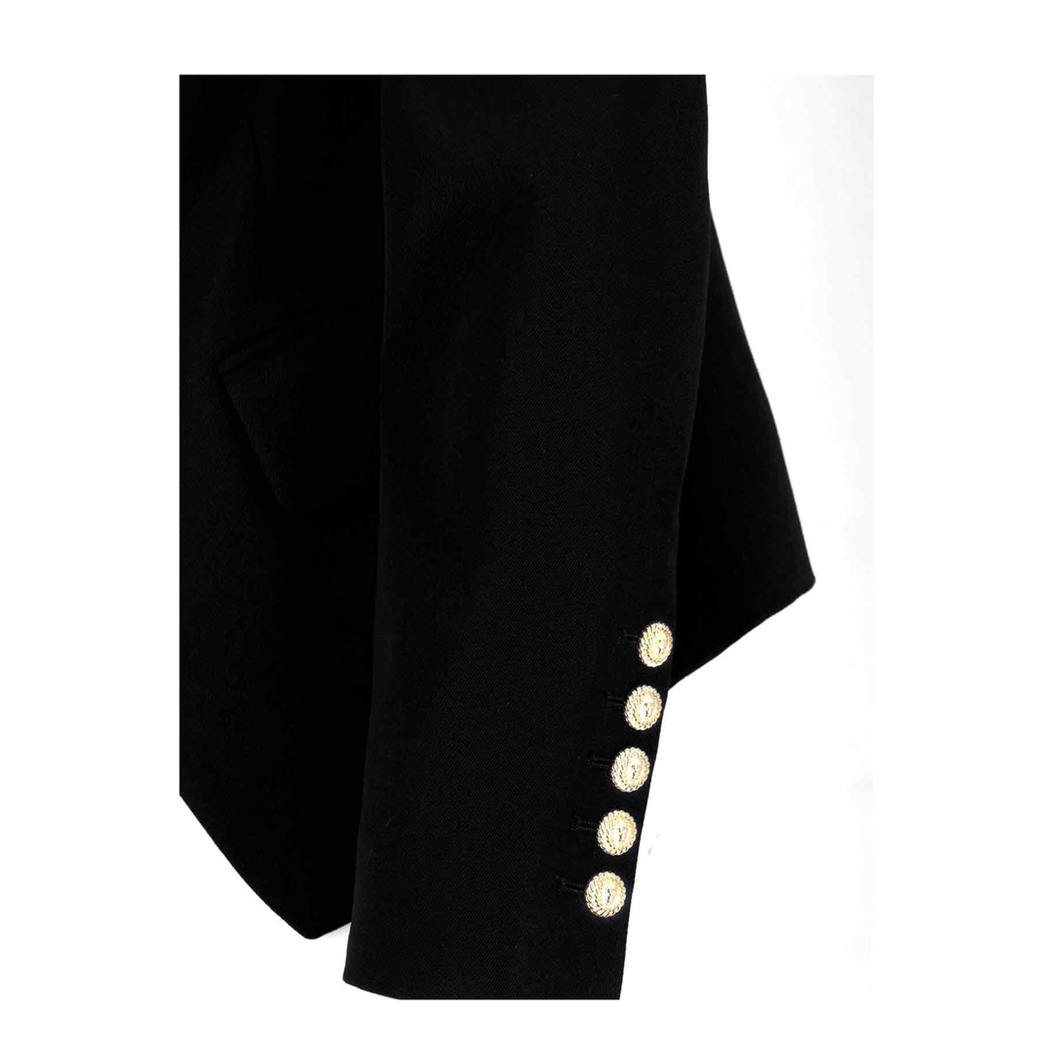 Black Virgin Wool 6-Button Jacket